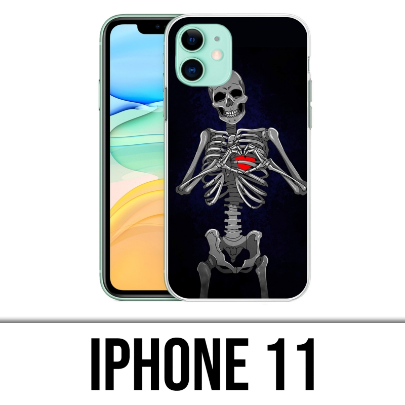 Coque iPhone 11 - Coeur Squelette