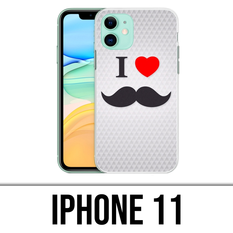 Coque iPhone 11 - I Love Moustache