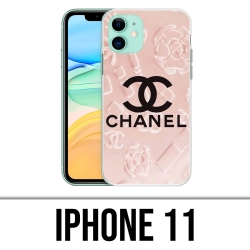 Coque iPhone 11 - Chanel Fond Rose