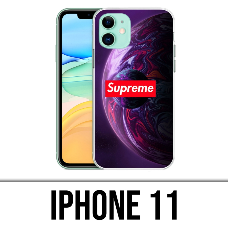 Coque iPhone 11 - Supreme Planete Violet