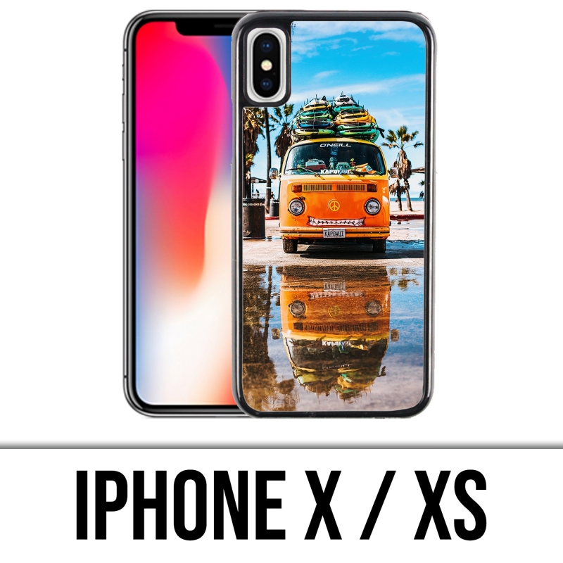Coque iPhone X / XS - Combi VW Plage Surf
