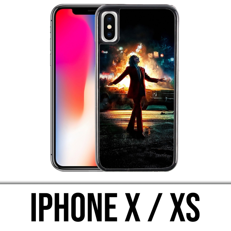 Custodia per iPhone X / XS - Joker Batman in fiamme
