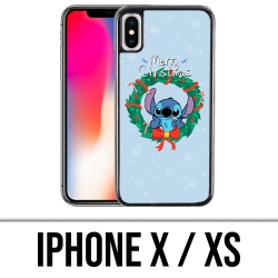 Carcasa para iPhone X / XS - Stitch Merry Christmas