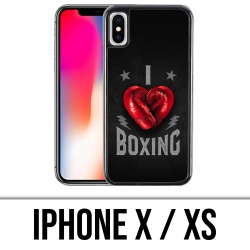 Custodia per iPhone X / XS - Amo la boxe