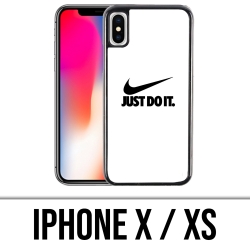 Coque iPhone X / XS - Nike Just Do It Blanc