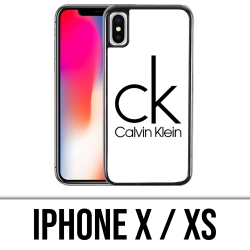 Coque iPhone X / XS - Calvin Klein Logo Blanc