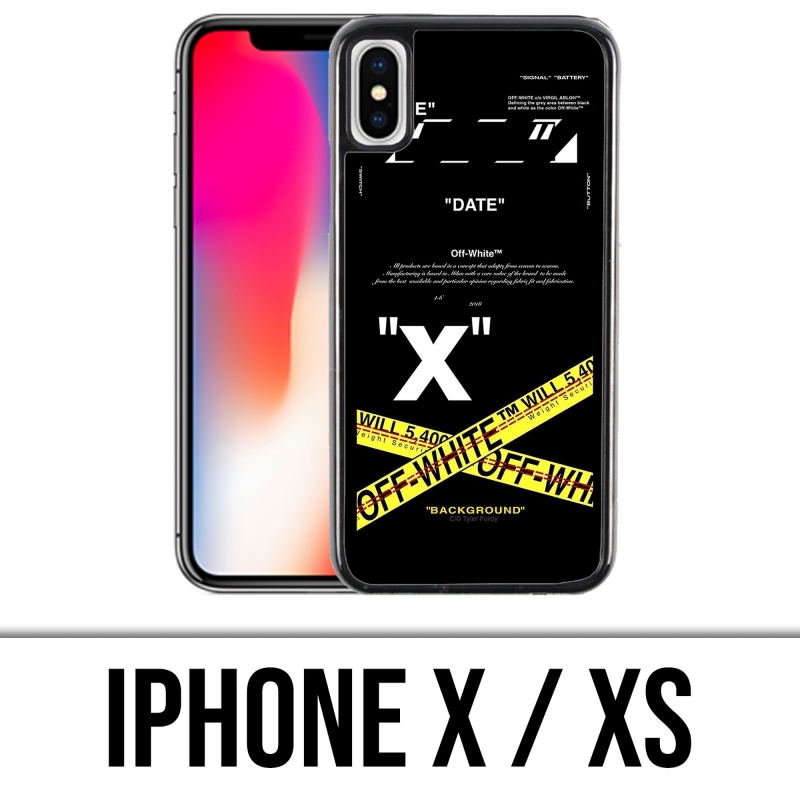 Funda para iPhone X / XS - Blanco hueso con líneas cruzadas