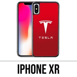Coque iPhone XR - Tesla Logo Rouge