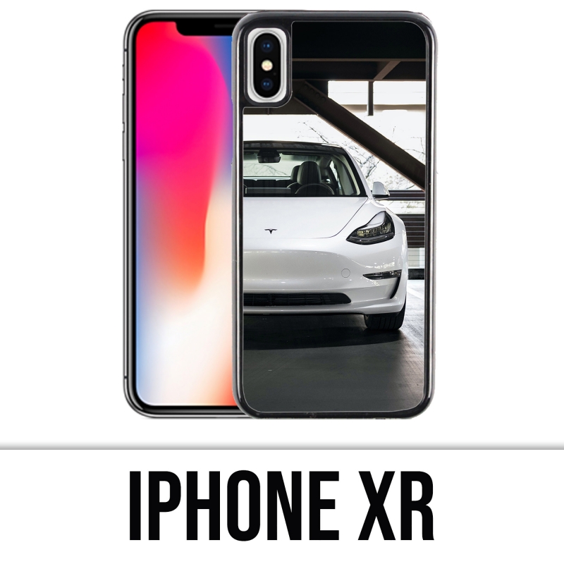 Carcasa para iPhone XR - Tesla Model 3 Blanca