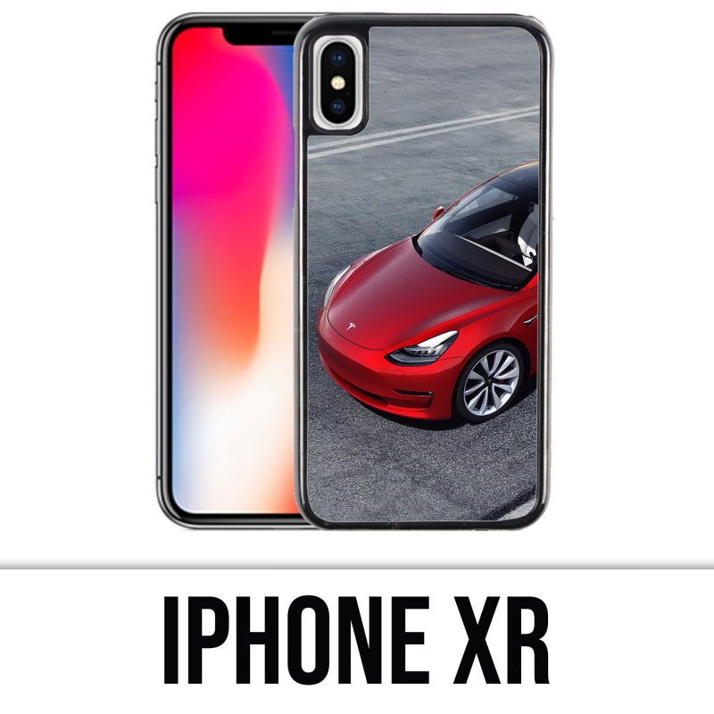 Coque iPhone XR - Tesla Model 3 Rouge