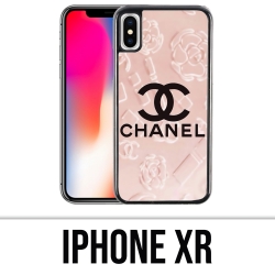 Coque iPhone XR - Chanel Fond Rose