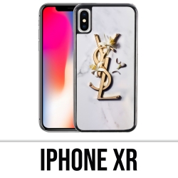 Coque iPhone XR - YSL Yves Saint Laurent Marbre Fleurs
