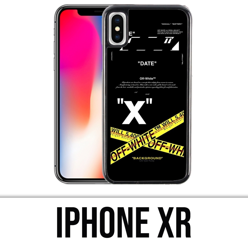 Custodia per iPhone XR - Linee incrociate bianco sporco