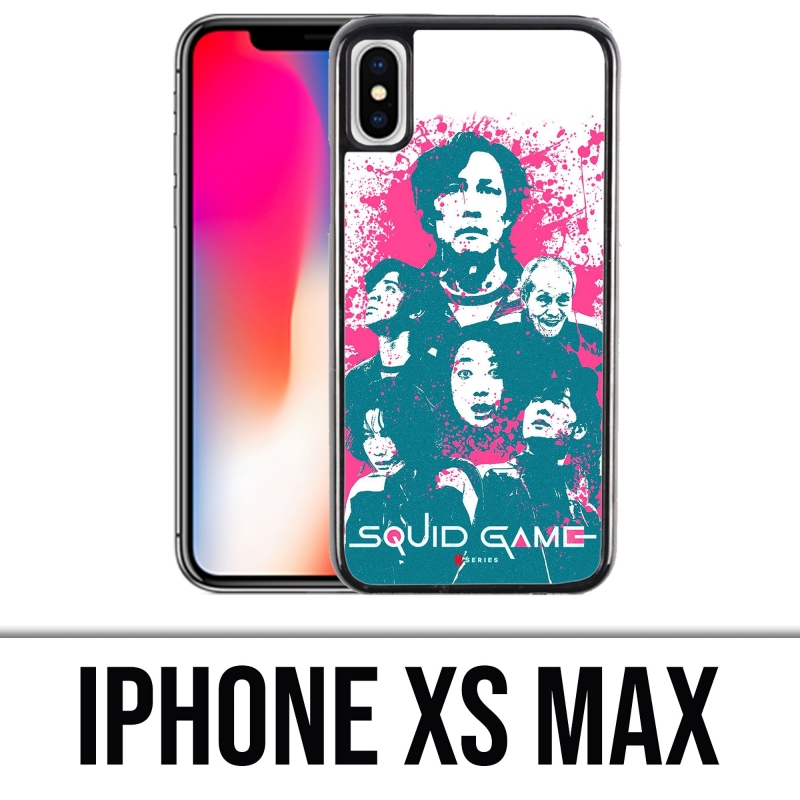 Funda para iPhone XS Max - Splash de personajes del juego Squid