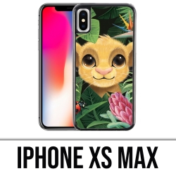 Coque iPhone XS Max - Disney Simba Bebe Feuilles