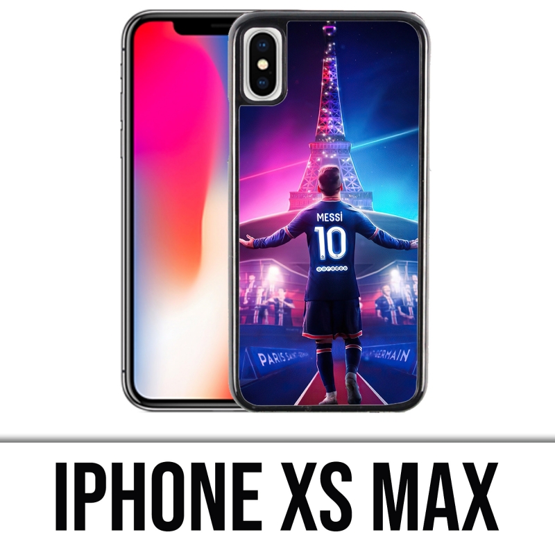 Funda para iPhone XS Max - Messi PSG Paris Eiffel Tower