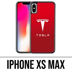 Custodia per iPhone XS Max - Logo Tesla rossa