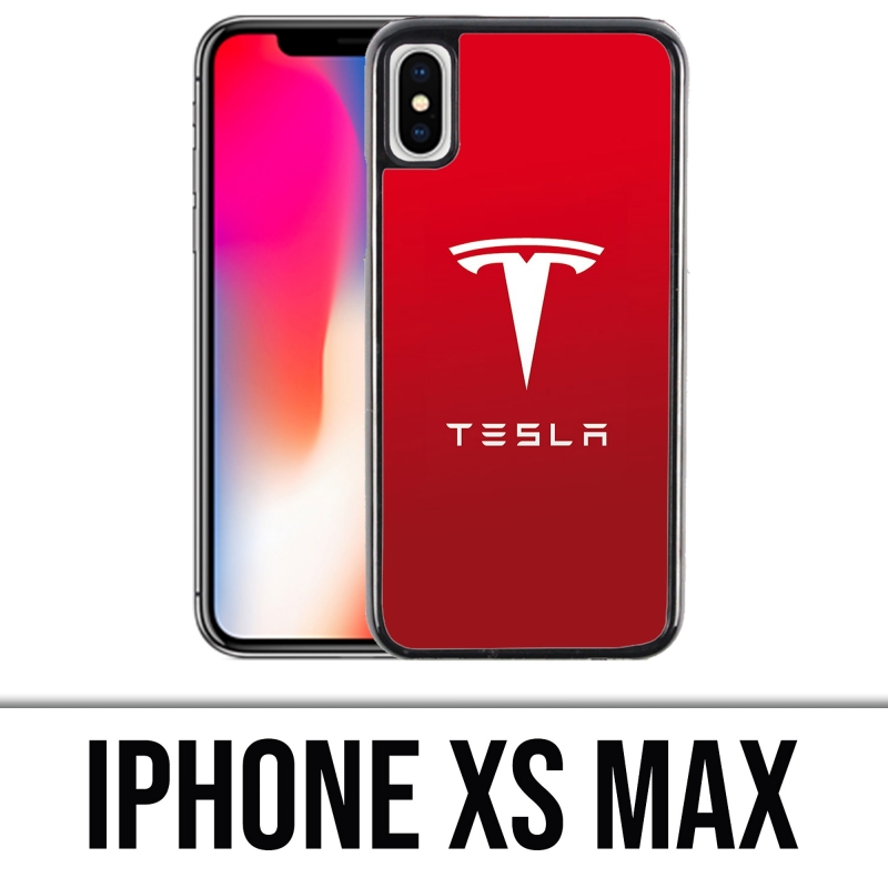 Funda para iPhone XS Max - Tesla Logo Red