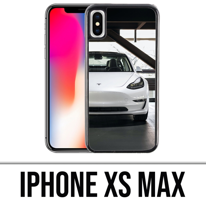 Custodia per iPhone XS Max - Tesla Model 3 bianca