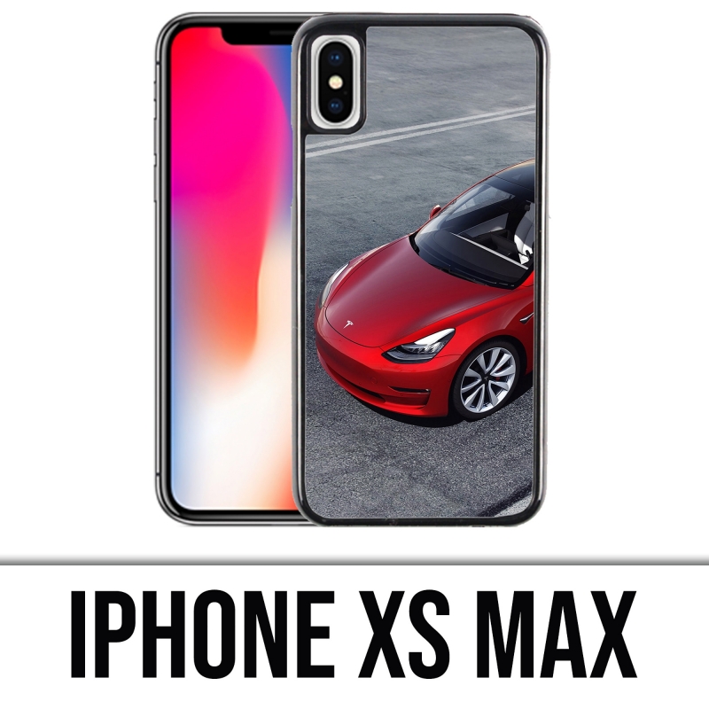 Custodia per iPhone XS Max - Tesla Model 3 Rossa