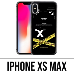 Custodia per iPhone XS Max - Righe incrociate bianco sporco