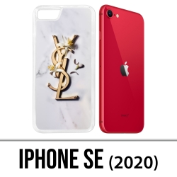 Coque iPhone SE 2020 - YSL Yves Saint Laurent Marbre Fleurs