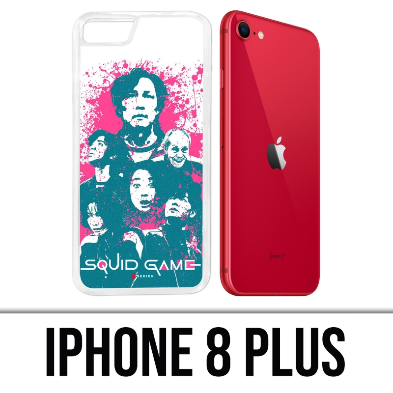 Coque iPhone 8 Plus - Squid Game Personnages Splash