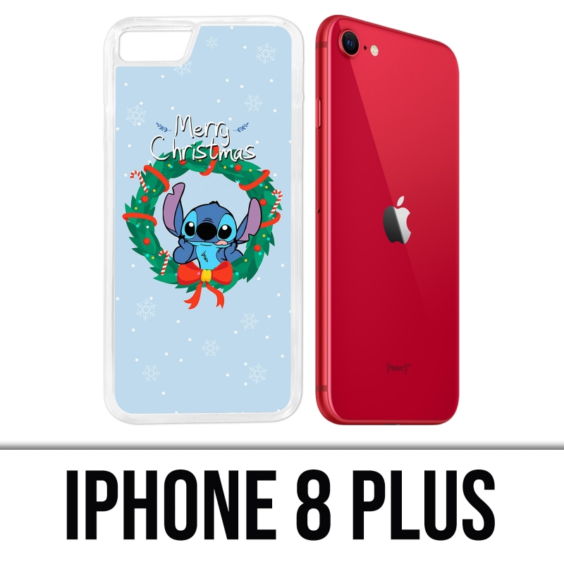 Coque iPhone 8 Plus - Stitch Merry Christmas