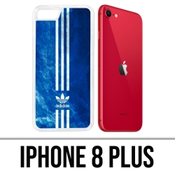 Coque iPhone 8 Plus - Adidas Bandes Bleu