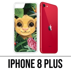 Coque iPhone 8 Plus - Disney Simba Bebe Feuilles