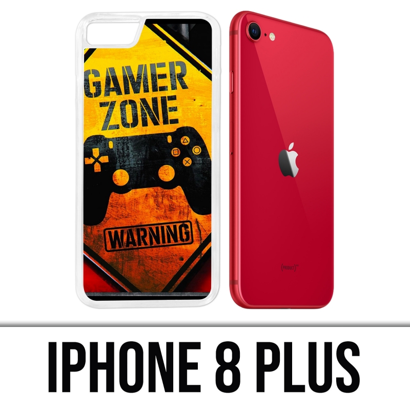 Coque iPhone 8 Plus - Gamer Zone Warning