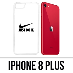 Coque iPhone 8 Plus - Nike Just Do It Blanc