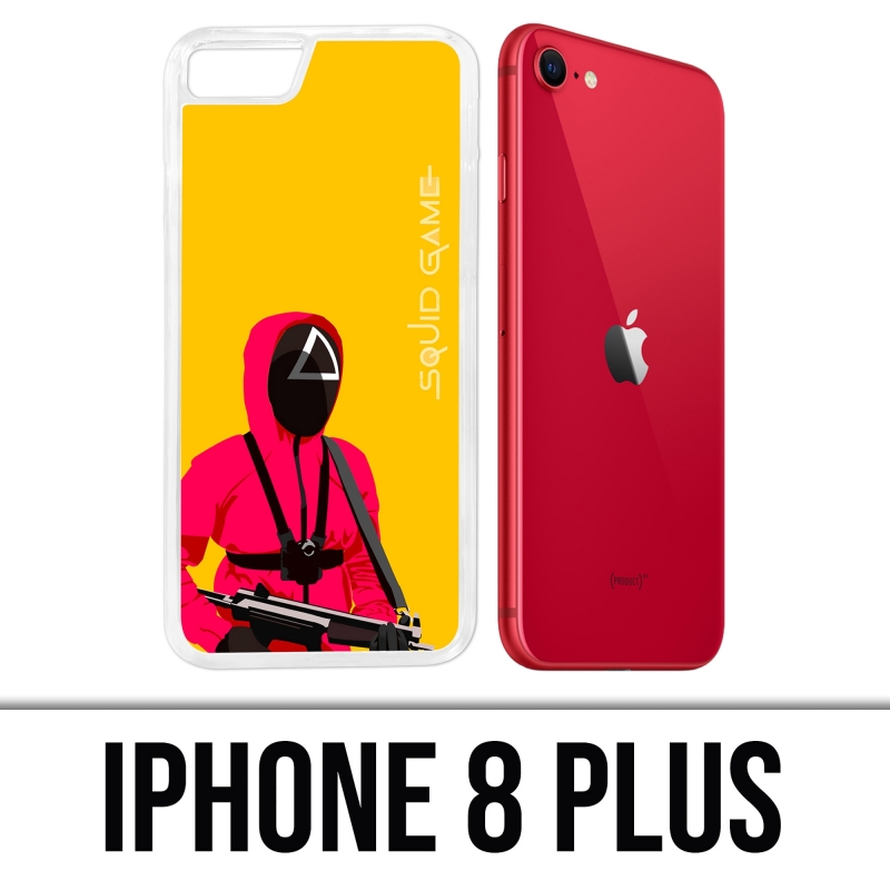 Coque iPhone 8 Plus - Squid Game Soldat Cartoon