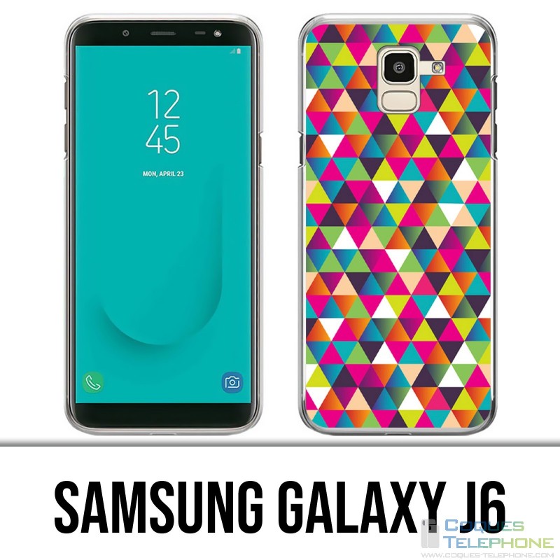 Samsung Galaxy J6 Hülle - Dreieck Mehrfarben