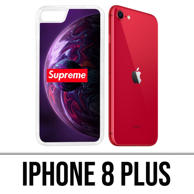 Coque iPhone 8 Plus - Supreme Planete Violet
