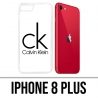 Coque iPhone 8 Plus - Calvin Klein Logo Blanc
