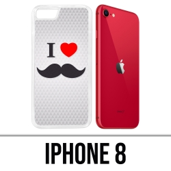 Coque iPhone 8 - I Love Moustache