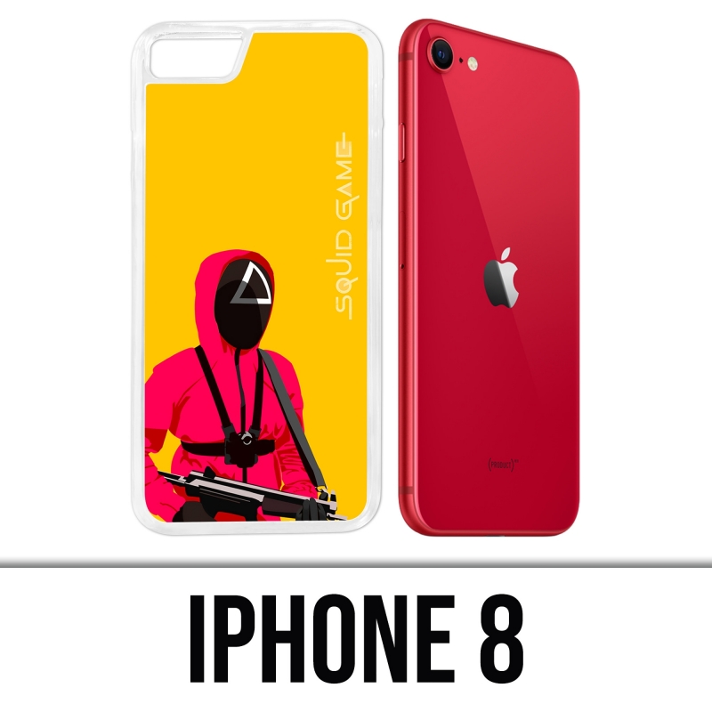 Cover iPhone 8 - Gioco di calamaro Soldato Cartoon