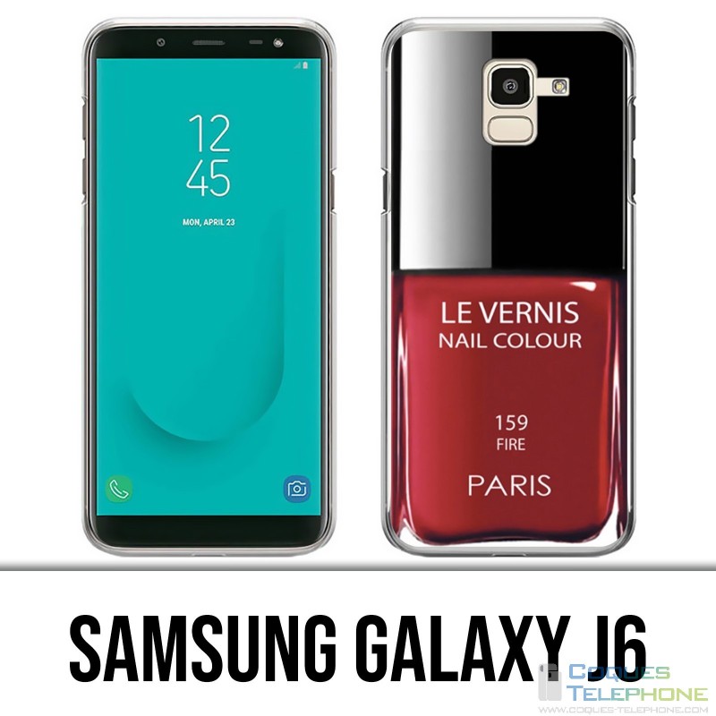 Coque Samsung Galaxy J6 - Vernis Paris Rouge