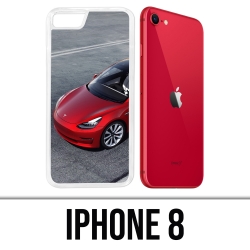 Coque iPhone 8 - Tesla Model 3 Rouge