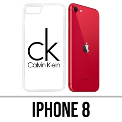Coque iPhone 8 - Calvin Klein Logo Blanc