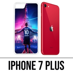 Coque iPhone 7 Plus - Messi PSG Paris Tour Eiffel