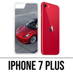 Coque iPhone 7 Plus - Tesla Model 3 Rouge