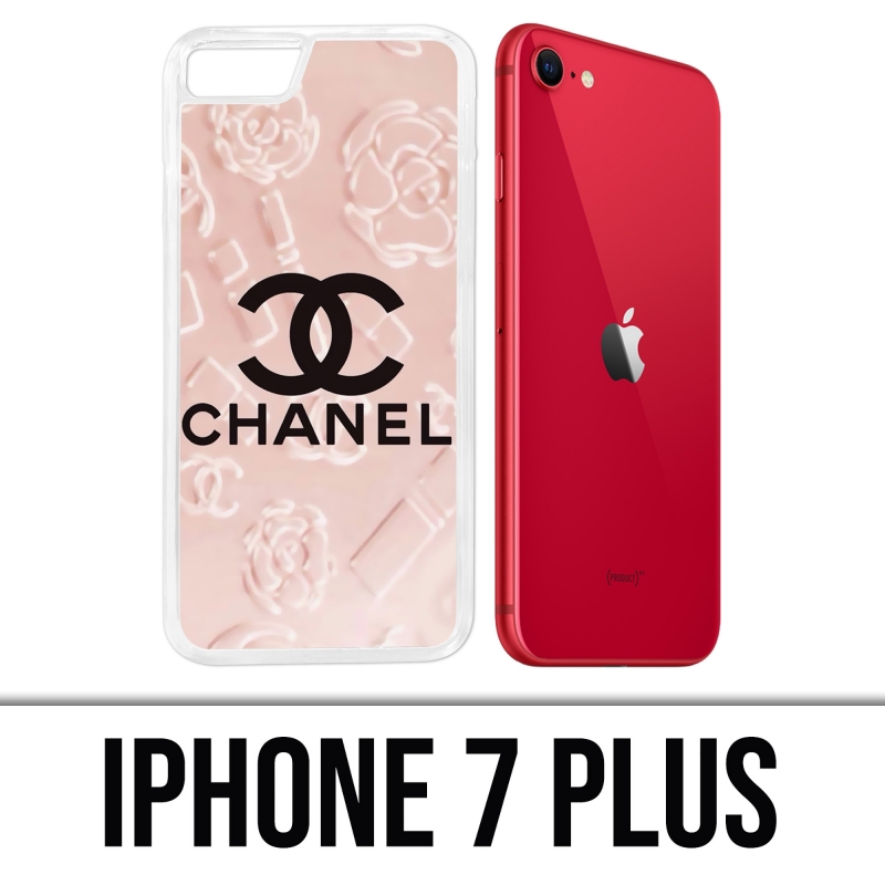 Funda para iPhone 7 Plus - Fondo rosa Chanel