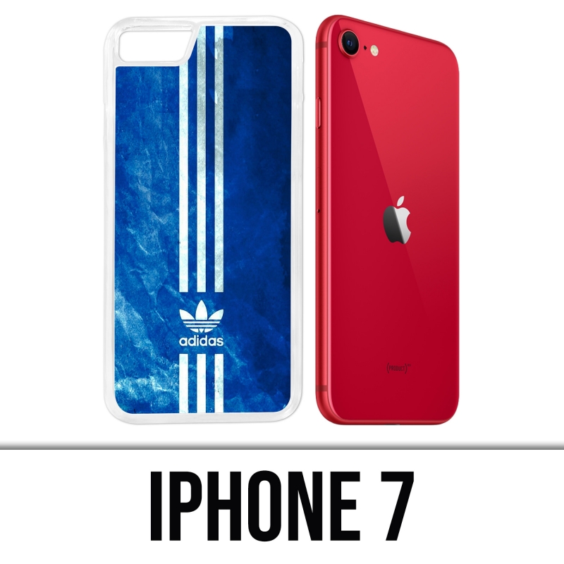 Coque iPhone 7 - Adidas Bandes Bleu