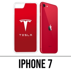 Coque iPhone 7 - Tesla Logo Rouge