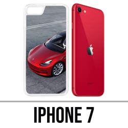 Funda para iPhone 7 - Tesla Model 3 Roja