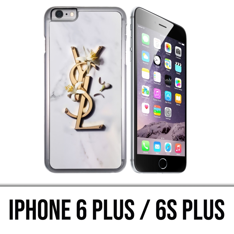 Cover iPhone 6 Plus / 6S Plus - YSL Yves Saint Laurent Marble Flowers