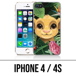 Coque iPhone 4 et 4S - Disney Simba Bebe Feuilles