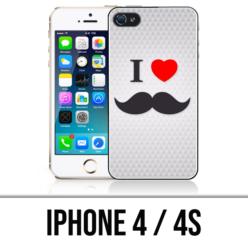 IPhone 4 and 4S case - I Love Mustache